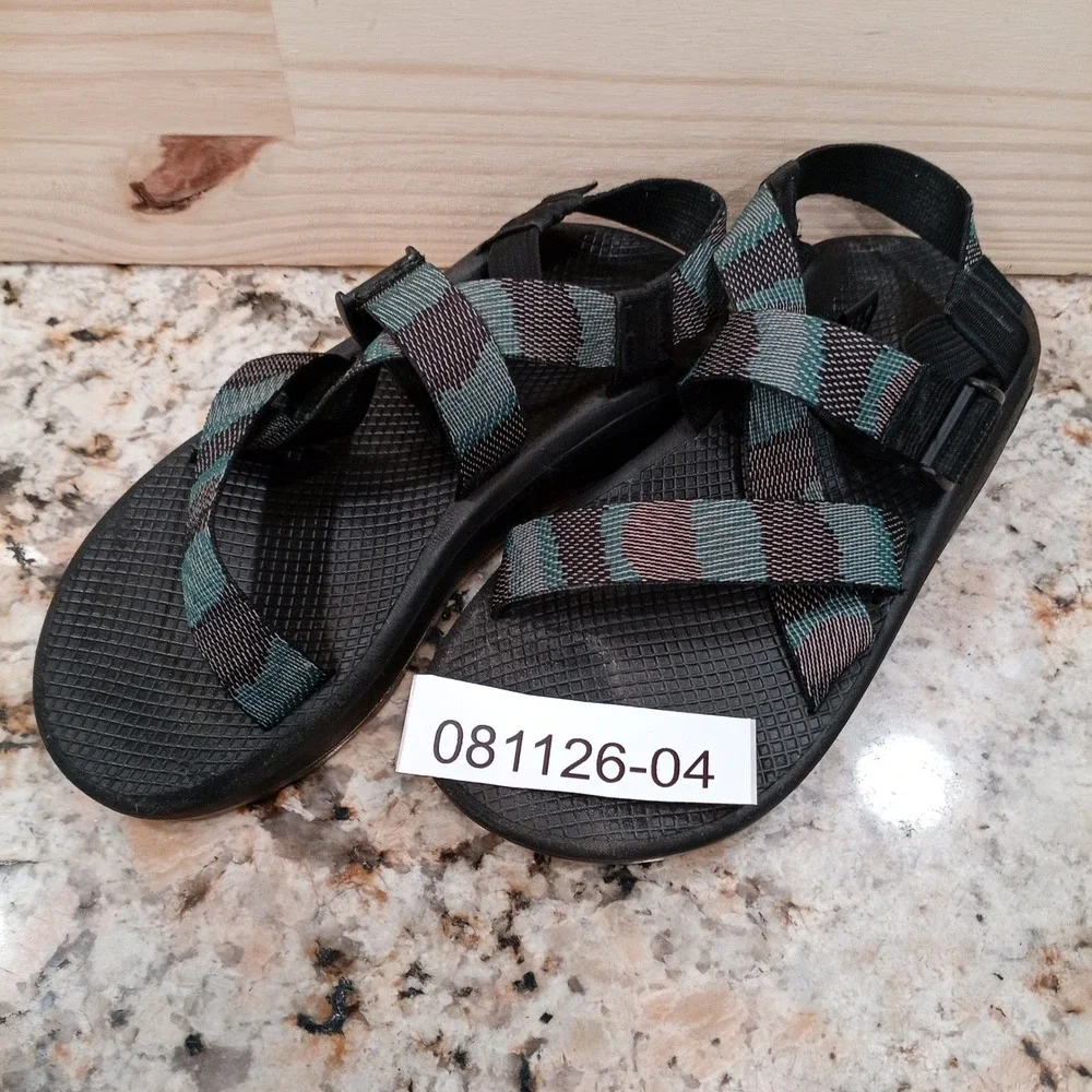 Chaco Z1 Classic Mens Sandals Size 9 Striped Teal Brown Hiking Sport Strappy